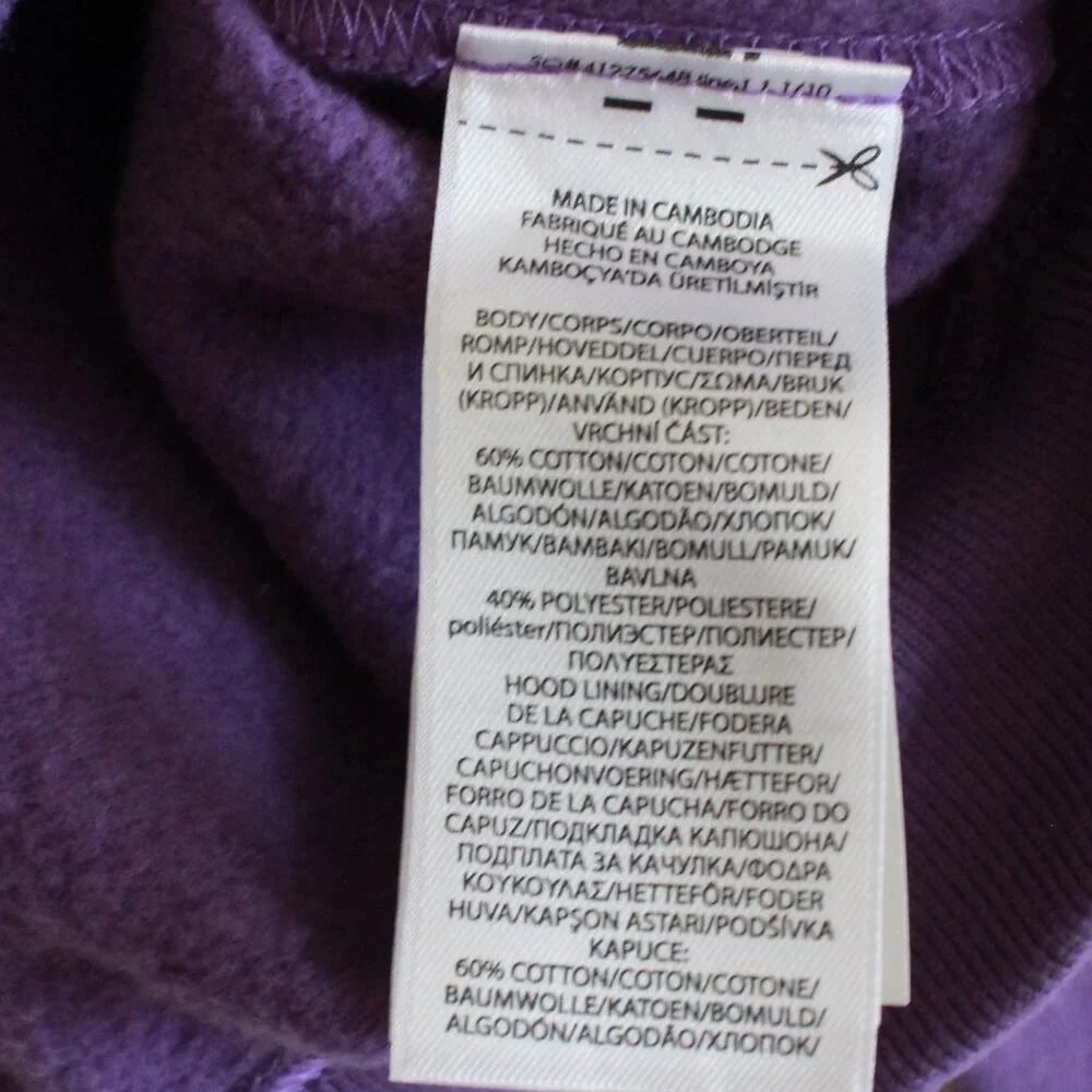 Polo Ralph Lauren Girl's Logo Fleece Hoodie Flag Patch Purple